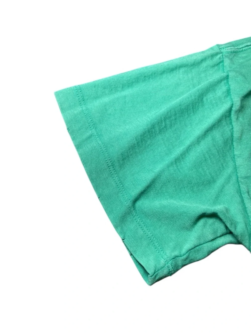 Aerie Mint Green Cotton Distressed V-Neck Oversized Boyfriend T-Shirt Size Large - Picture 13 of 16